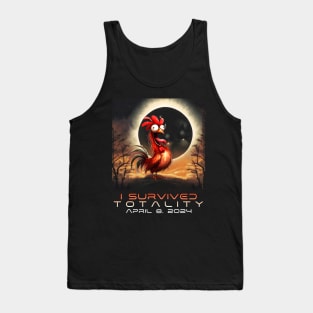 Funny Chicken I Survived the Solar Eclipse 2024 Tank Top